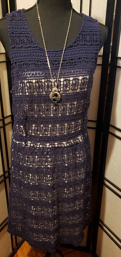 Navy Blue Patterned Sundress